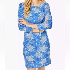 Lilly Pulitzer Dress Sophie Boca Blue Croc And Lock It Size Medium UPF 50+ Beach